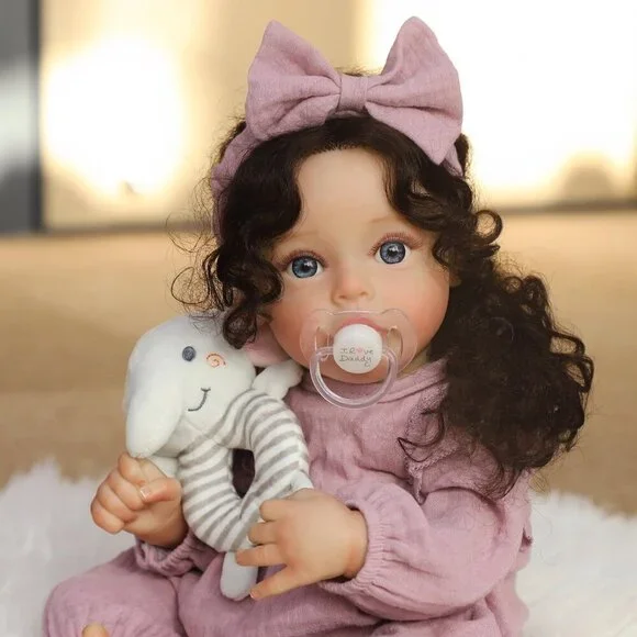 18 Inch Reborn Baby Doll Girl Realistic Silicone Soft Body Toy Gift for Kids - Picture 3 of 8